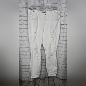 Judy Blue White Skinny Fit Distressed Jeans Size‎ 16W